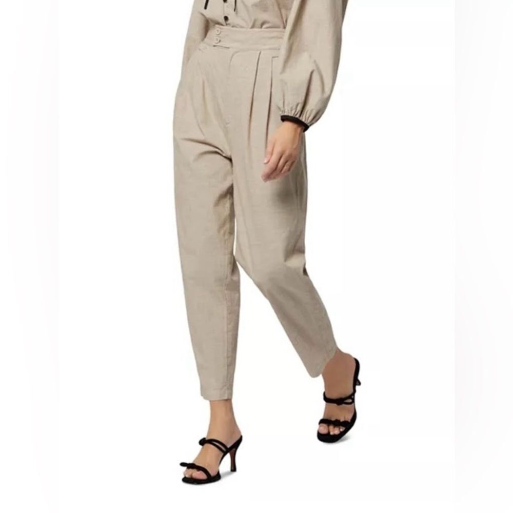 Joie Womens Beige Pleats Pockets Side Belts Trouser Pants Size 2 Neutral